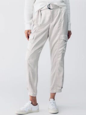 SANCTUARY Classy Cargo Satin Trousers in Silver
